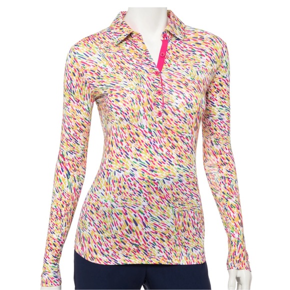 EP NY Multicolor Women's Van Gough Golf Long Sleeve Top - Picture 4 of 10